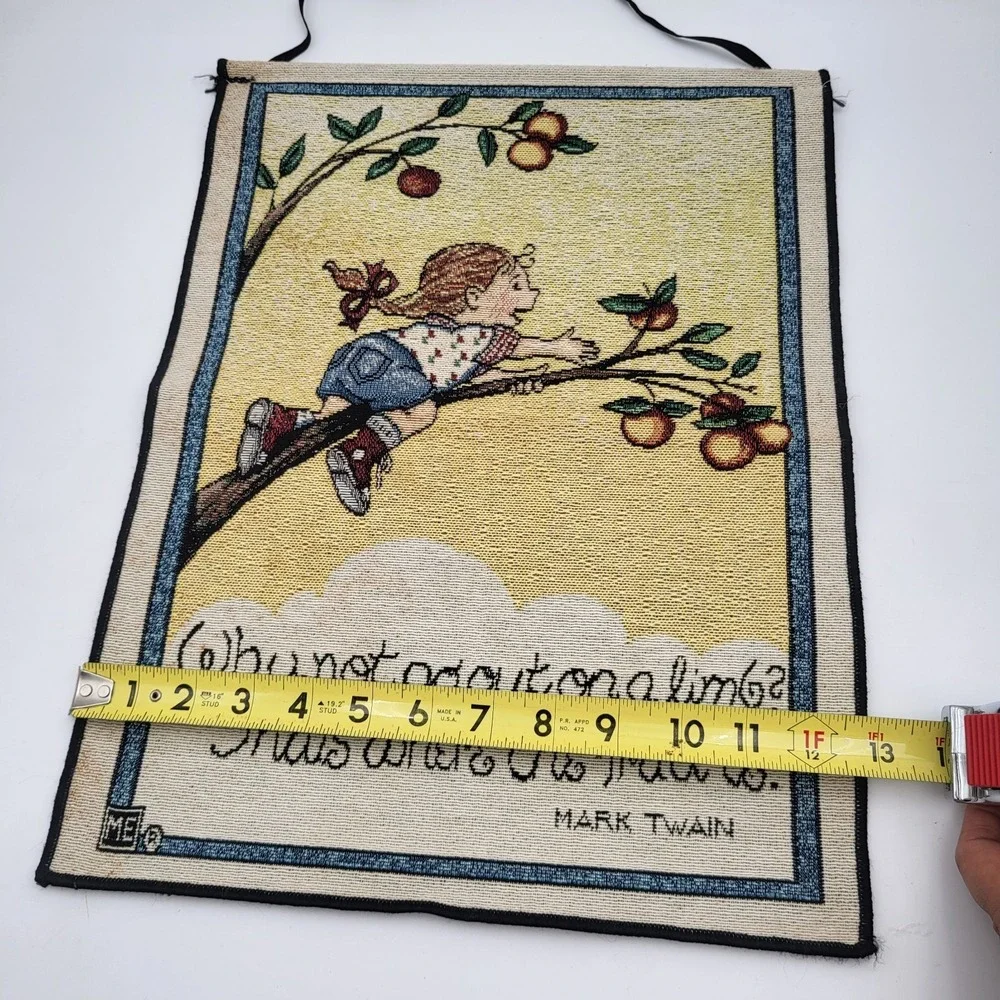 Vtg. Mary Engelbreit Tapestry Wall Hanging Mark Twain 
